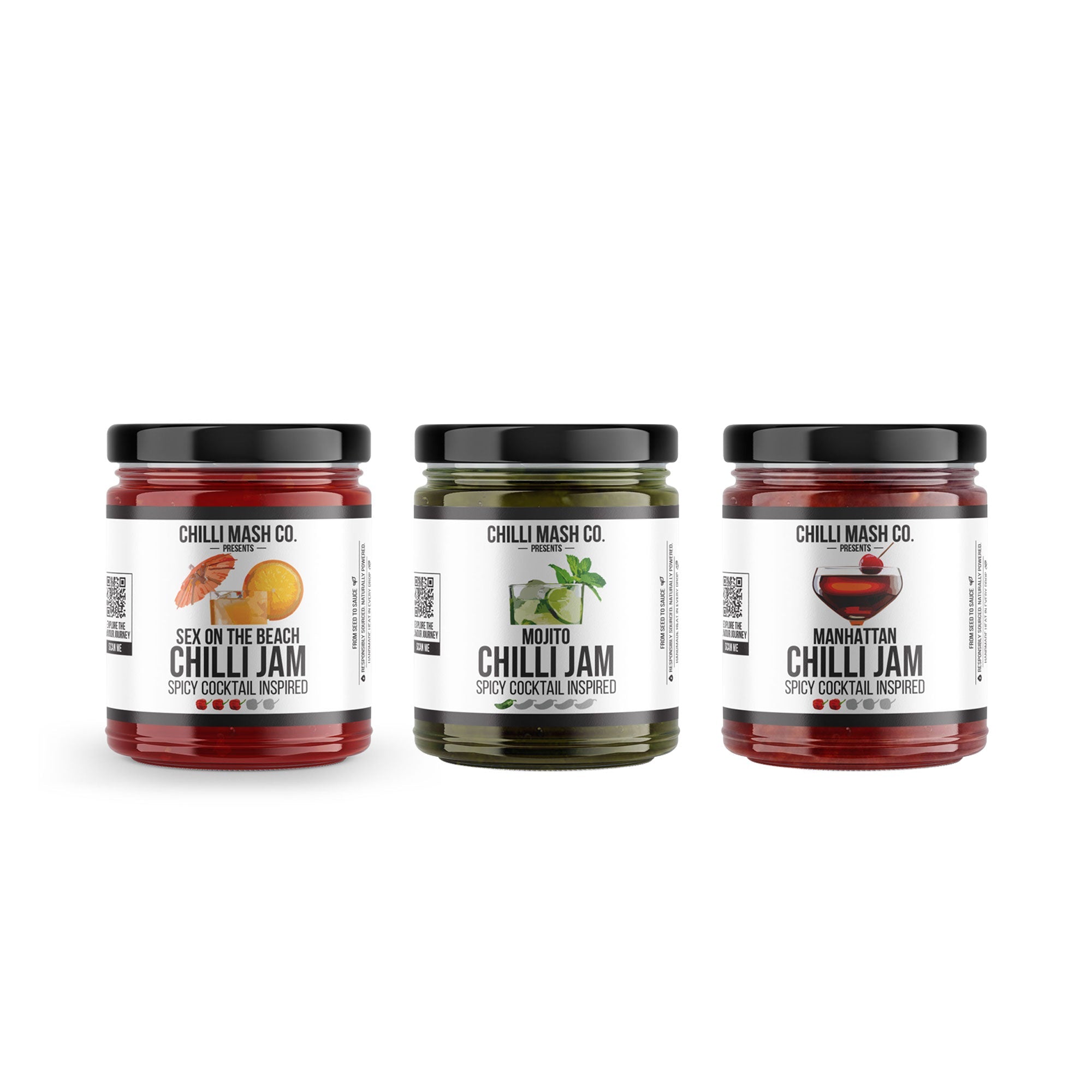 Spicy Cocktail Inspired Jam Trio | Chilli Mash Company | Chilli Jam Gift Set - One Stop Chilli Shop